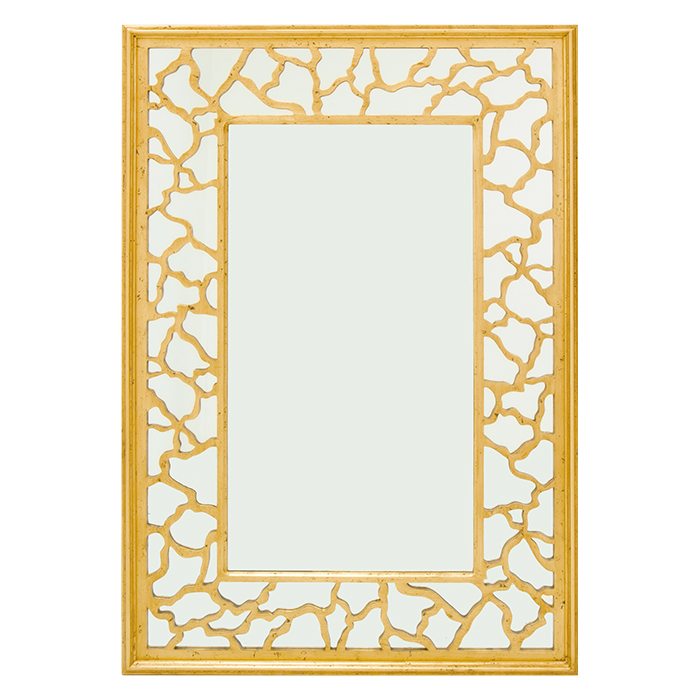 Espejo 124 X 84 Cm Marco Formas Dorado | Espejos | decoracion